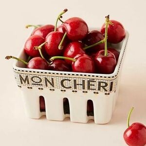 NEW! Anthropologie Bistro Tile Ceramic Berry Basket Brand New With Tag GORGEOUS!